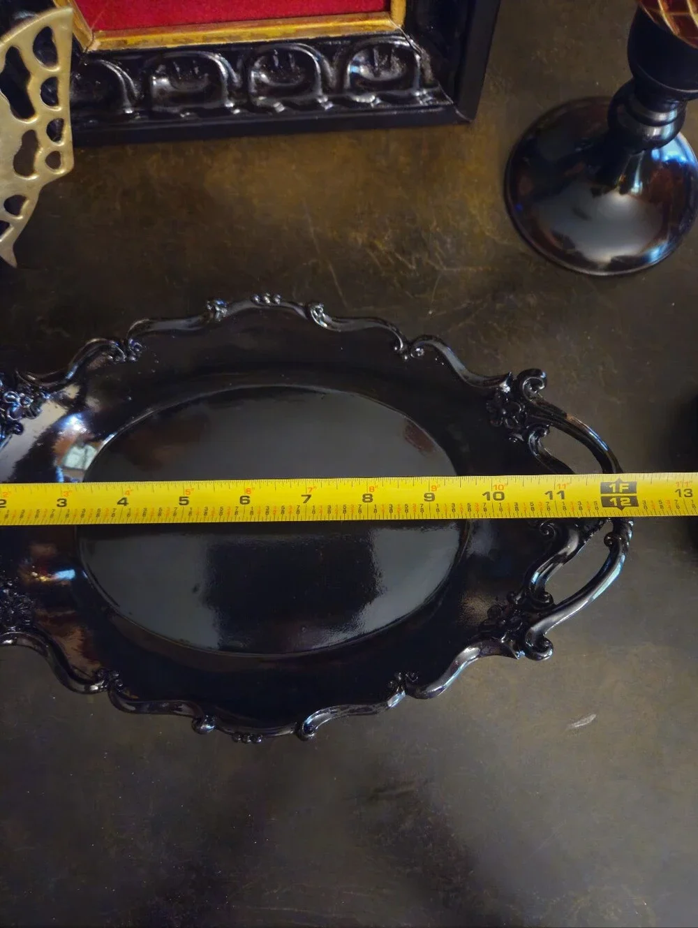 Ornate Black Decorative Serving/trinket Tray